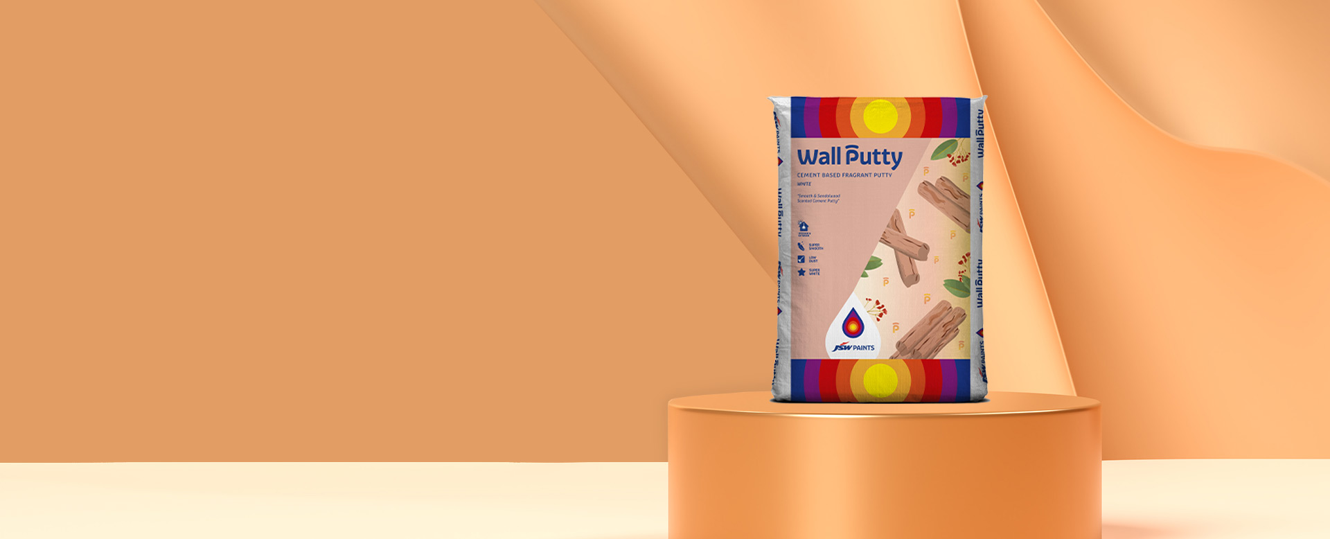 JSW Cement Based Wall Putty - Smooth & Low Dust Cement Putty