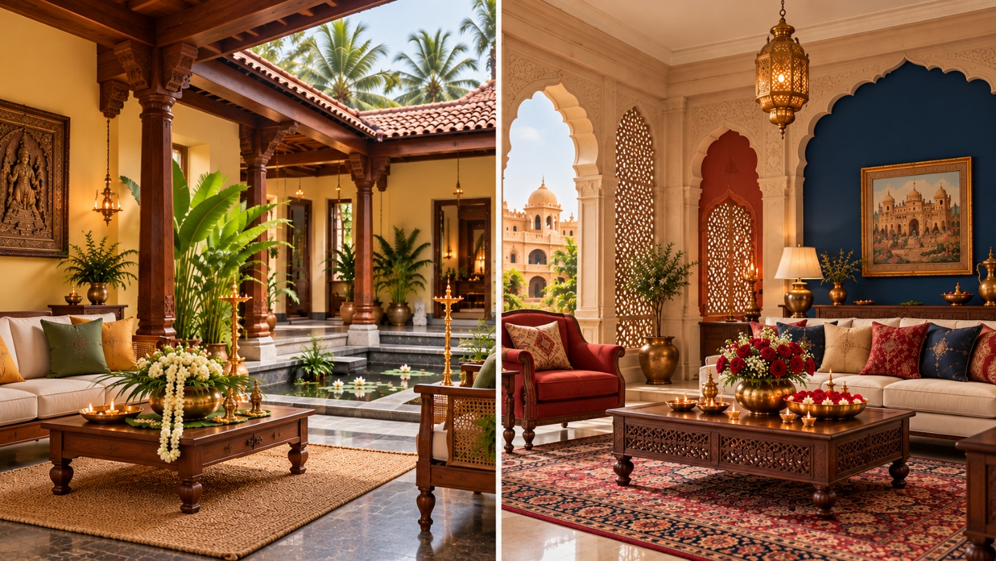 Festive Colour Palettes by Region: South Indian vs North Indian Home Trends