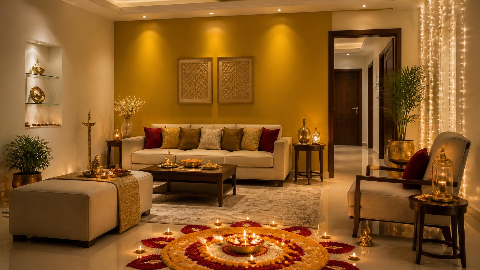 Warm & Golden Wall Colours for Diwali