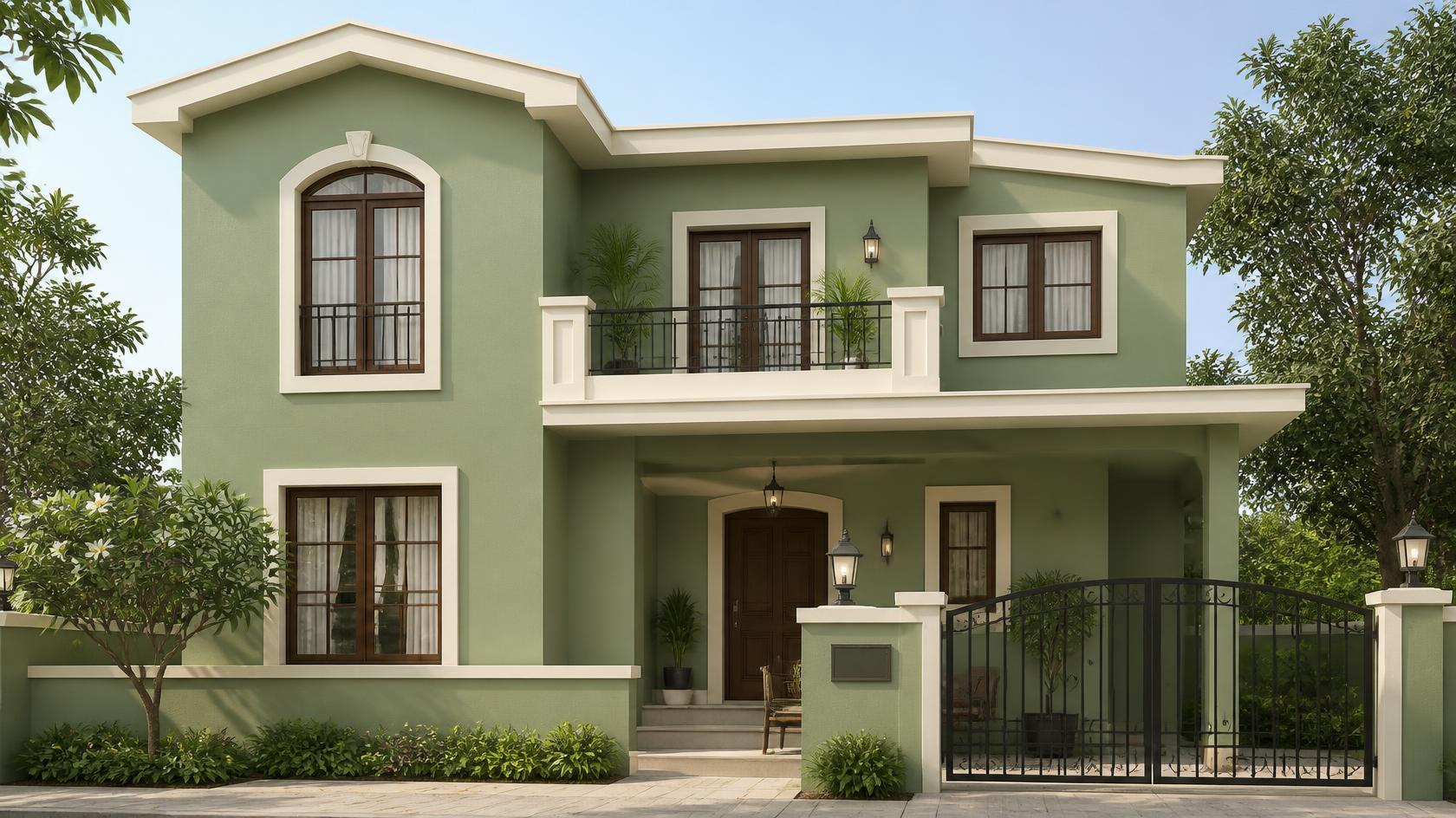 Contemporary: Sage Green and Off-White