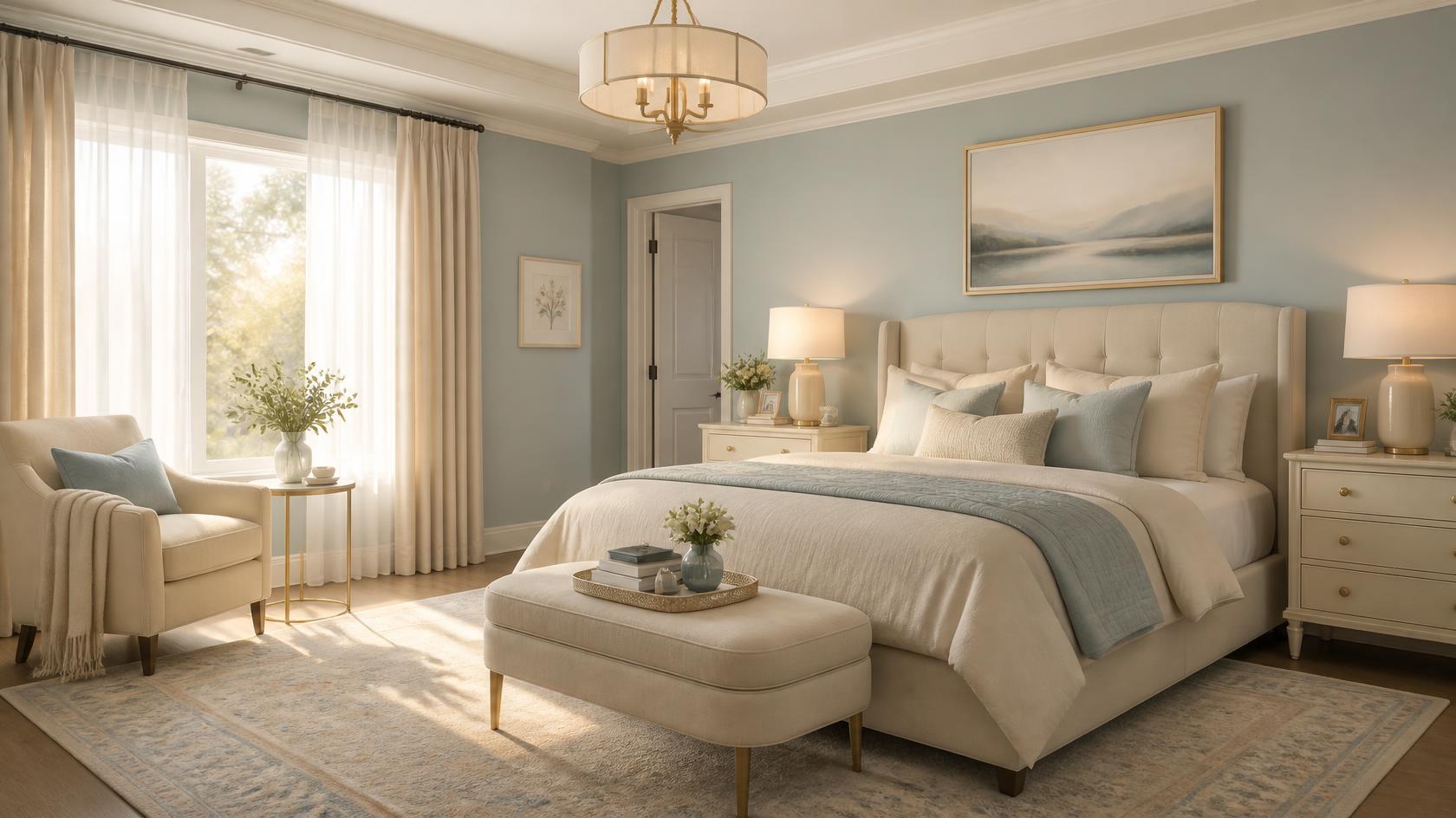 Cool Tones for Master Bedrooms